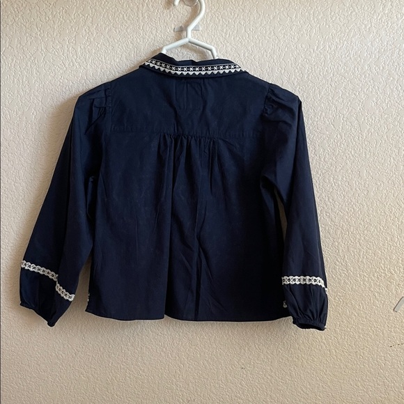 Zara Kids Dark Blue Jacket with White Floral Details - Picture 4 of 5